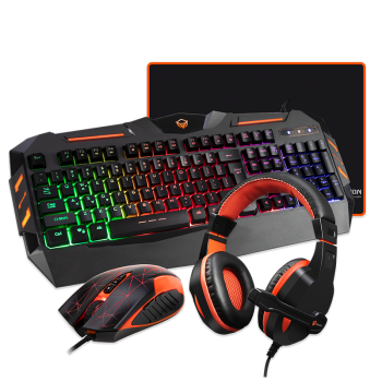 MeeTion MT-C500 Backlit Gaming Combo Kits 4 in 1 Gaming Keyboard Mouse and Headset Bundle with Mouse Pad