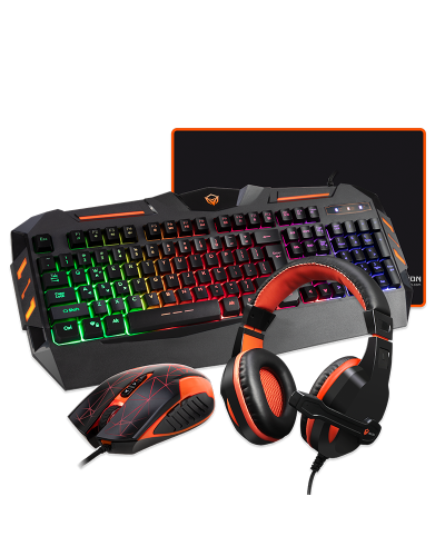 MeeTion MT-C500 Backlit Gaming Combo Kits 4 in 1 Gaming Keyboard Mouse and Headset Bundle with Mouse Pad