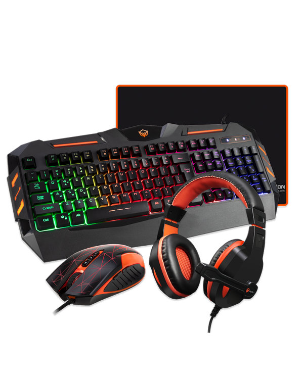 MeeTion MT-C500 Backlit Gaming Combo Kits 4 in 1 Gaming Keyboard Mouse and Headset Bundle with Mouse Pad