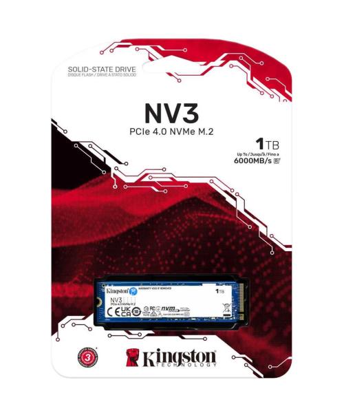 Kingston NV3 1TB M.2 2280 NVMe SSD | PCIe 4.0 Gen 4x4 | Up to 6000 MB/s