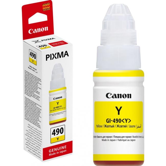 Canon Pixma INK GI-490 PGB Y Yellow Original Ink Refill (Yellow INK BOTTLE) – [0666C001AA]