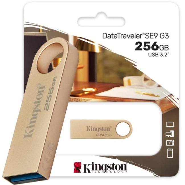 Kingston DataTraveler SE9 G3 - 256 GB - USB Flash Drive USB 3.2 flash drive up to 220MB/s read and 100MB/s write