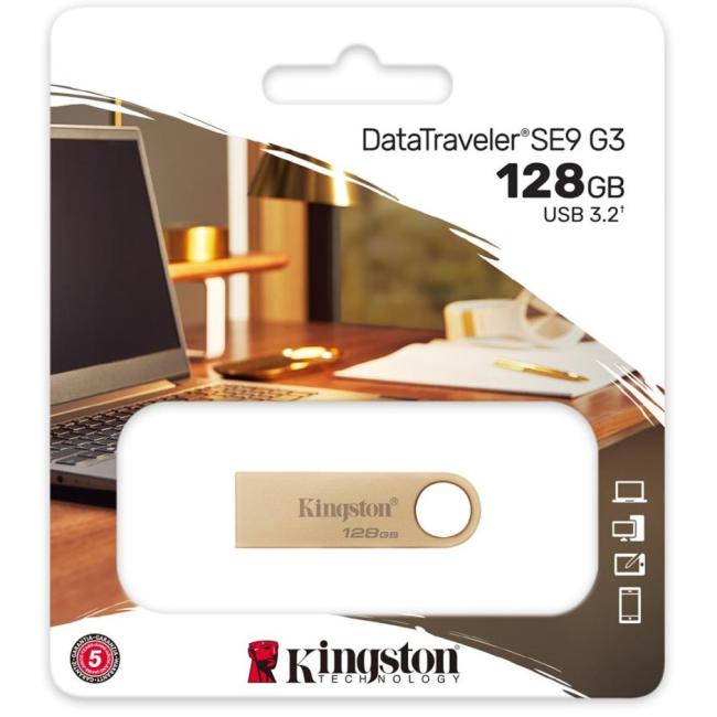 Kingston DataTraveler SE9 G3 - 128 GB - USB Flash Drive USB 3.2 flash drive up to 220MB/s read and 100MB/s write