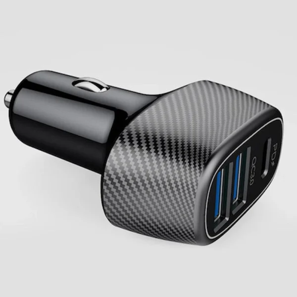 RockRose Safari PQ2 PD & QC 3.0 3 Port Car Charger - Black - Image 3