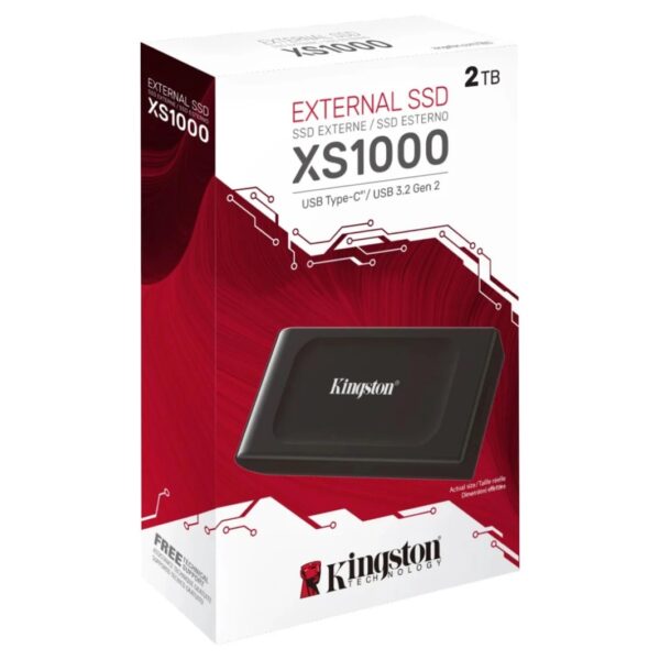 Kingston XS1000 SSD External Pocket-sized 2TB with USB-C to USB-A Cable