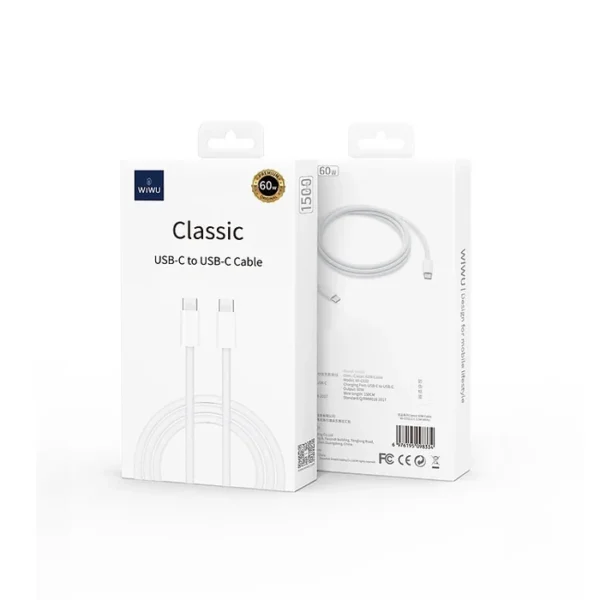 Wiwu Classic USB-C to USB-C 60W fast charging cable - Image 2