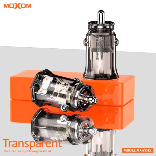 Moxom MX-VC42 Transparent Dual USB Car Charger - Image 5