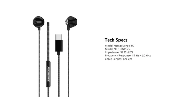 RockRose USB C In Ear Earphones Clear Sound & Comfort - Image 3