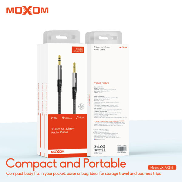 Moxom LX-AX816 3.5mm To 3.5mm AUX Audio Cable - Image 2