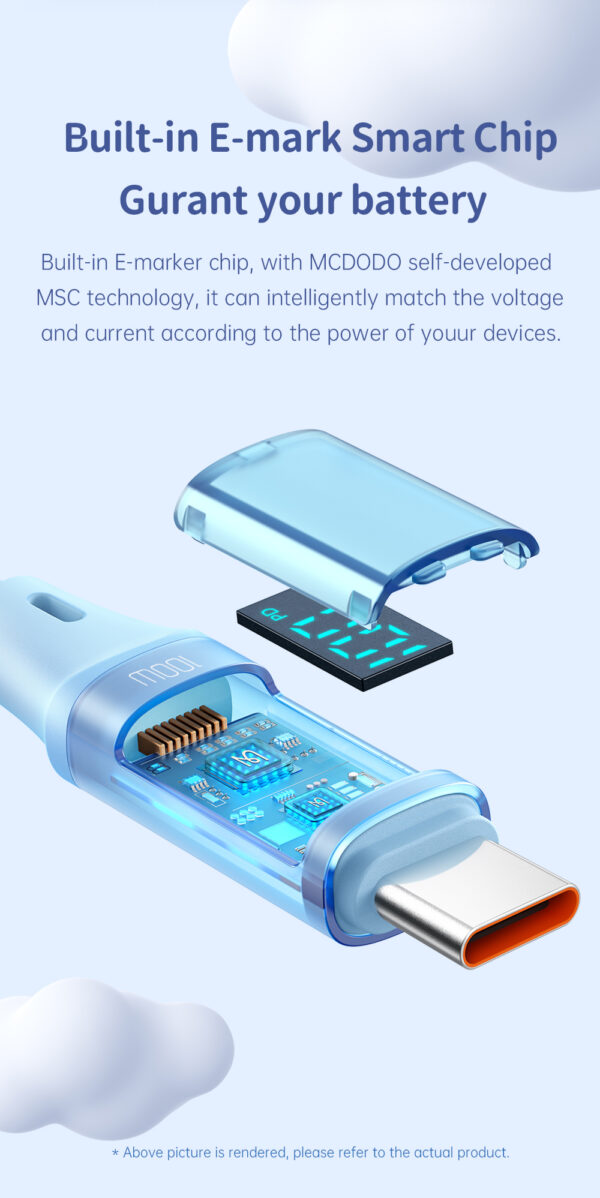 Mcdodo CA-1940 Digital HD Silcone Type-C To Type-C 100W Data Cable 1.2m - purple - Image 4