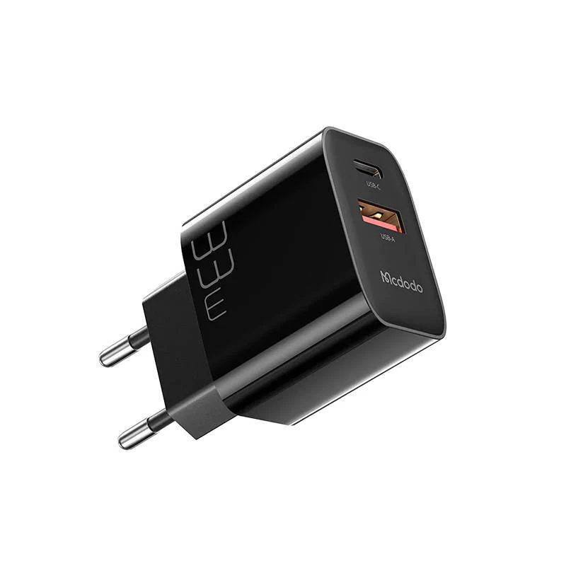 Mcdodo Wall Charger USB & USB C 33W & USB C Cable - Black