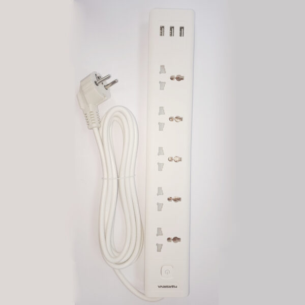 Linkcomn marsriva LC-PS503 power strip – 5 sockect – 3 USB A – 3m length