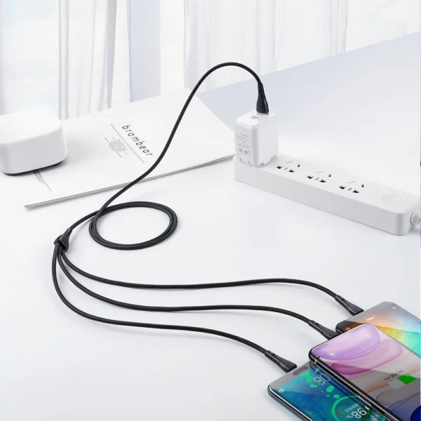 Mcdodo 3 in 1 USB to USB C Lightning Micro USB Cable 1.2m - Black - Image 3