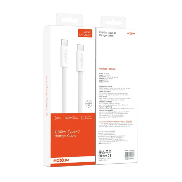 Moxom LX-CB907 C-C rapid charging cable Charging Cable 240W 1M - Image 4