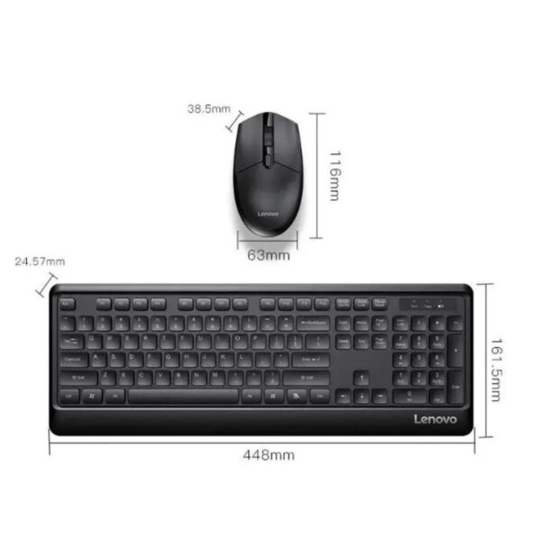 Lenovo KN102 Light & Thin Wireless Keyboard and Mouse Combo - Image 3