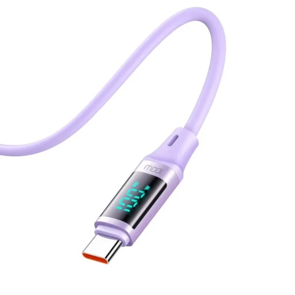 Mcdodo CA-1940 Digital HD Silcone Type-C To Type-C 100W Data Cable 1.2m - purple - Image 2