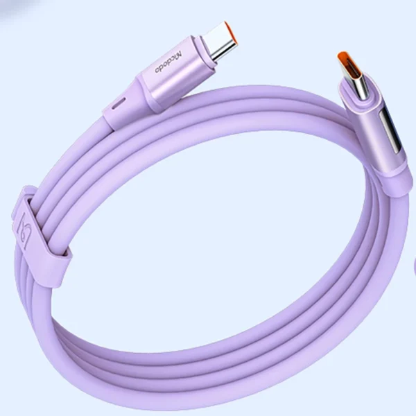 Mcdodo CA-1940 Digital HD Silcone Type-C To Type-C 100W Data Cable 1.2m - purple - Image 3