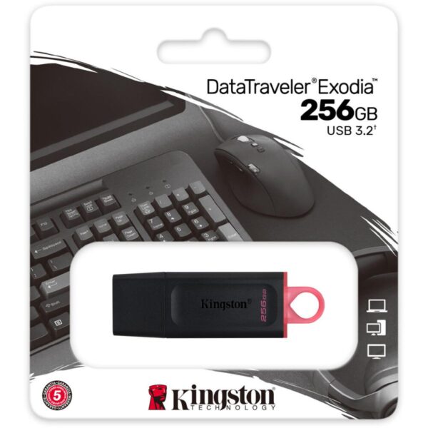 Kingston 256GB DataTraveler Exodia USB Flash Drivewith Protective Cap and Keyring in Multiple Colors ( DTX/256GB )