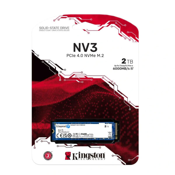 Kingston NV3 2TB M.2 2280 NVMe SSD | PCIe 4.0 Gen 4x4 | Up to 6000 MB/s