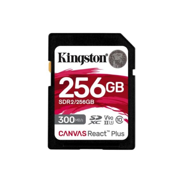 Kingston Canvas React Plus 256GB SD Card | SDXC UHS-II | 300R/260W U3 V90 | Full HD/4K/8K | SDR2/256GB