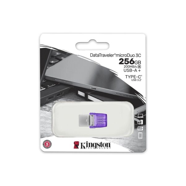 Kingston 256GB Dual interface USB Type-C and Type-A USB 3.2 Gen 1 200MB/s Read - Image 3