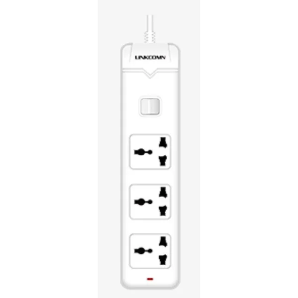 LINKCOMN LC-PS301 Power Strip 3-Outlet w/ 1.6m Power Cord