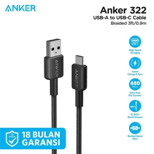 Anker 322 USB-A to USB-C Cable - Image 2