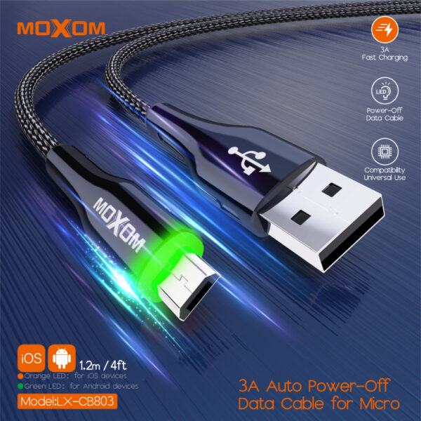 Moxom LX-CB803 3A Auto-Off Data Cable - Image 2