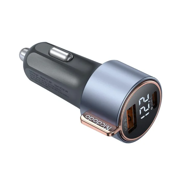 Mcdodo 75W Car Charger Dual USB A & C Fast Charging - Black - Image 4