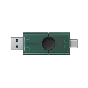 DataTraveler® Duo USB Flash Drive With dual USB-A/C moving cap design 256GB
