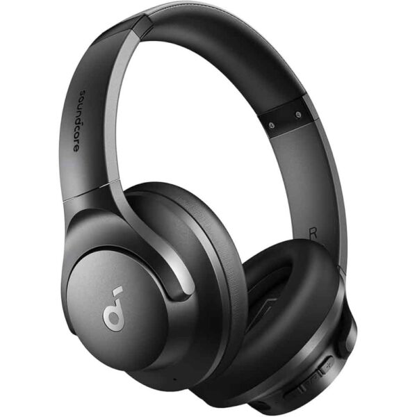 Soundcore by Anker Q20i Hybrid Active Noise Cancelling Headphones, Wireless Over-Ear Bluetooth, 40H Long ANC Playtime, Hi-Res Audio, Big Bass, Customize via an App, Transparency Mode – 18 Month Warranty | Buds Bluetooth | Mobile Accessories