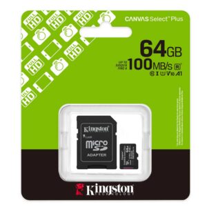 Kingston Memory Card 64GB Canvas Select Plus microSD