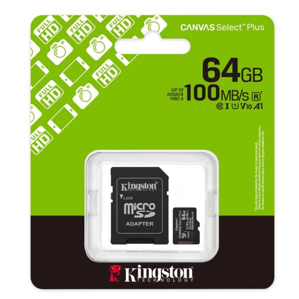 Kingston Memory Card 64GB Canvas Select Plus microSD | Flash memory | FLASH Memory & Memory card | Laptop Part | Storage