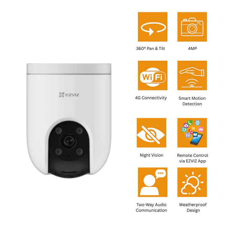Ezviz (4G Sim) 3mp Outdoor PT Camera-H8c 4G - Image 4