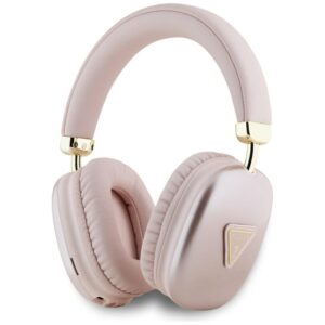 CG MOBILE Guess Bluetooth 5.3 On-Ear Headphones with Metallic Triangle Logo (Pink)
