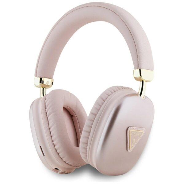 CG MOBILE Guess Bluetooth 5.3 On-Ear Headphones with Metallic Triangle Logo (Pink) | Accessories | Buds Bluetooth | Headset | PC Accessories