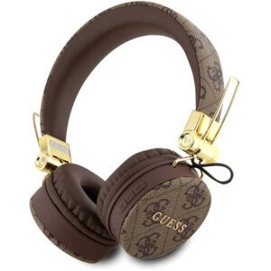 CG MOBILE Guess Wireless Headphones 4G PU Leather with Metal Logo - Brown