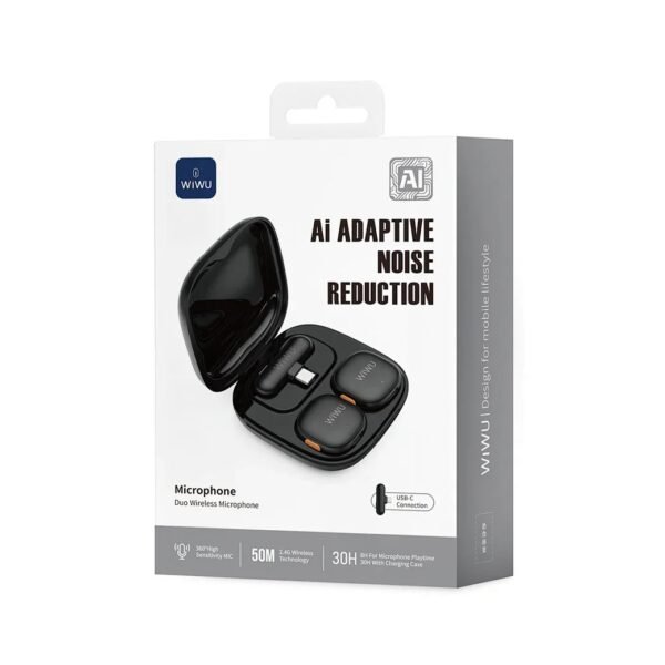 WiWU Wi-WM006 AI-Powered Noise-Cancelling Wireless Lavalier Microphone | Accessories | Mobile Accessories WiWU Wi-WM006 AI-Powered Noise-Cancelling Wireless Lavalier Microphone | Accessories | Mobile Accessories