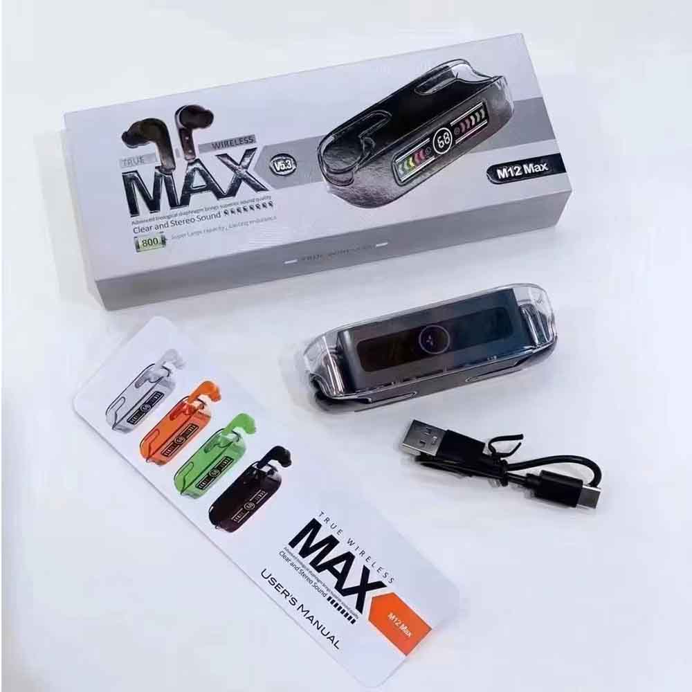 M12 Max TWS Earbuds Bluetooth 5.3 | 2 Side Calling | True Wireless Earphone | IPX7 Waterproof Bluetooth | Low Latency Headset - Image 2