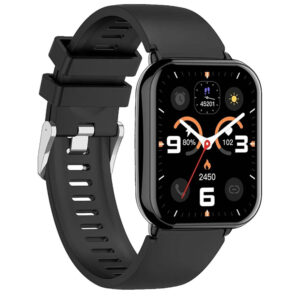 WiWU Smart Watch SW09, Waterproof: 1ATM, Screen Size Large 1.83" HD, Black with Extra Dark Blue Strap - 18 Month Warranty