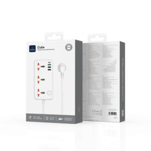 WiWU Wi-S005 Power Strip, 7 in One, 30W, 3 Sockets + 3 USB, 1 Type C - UK