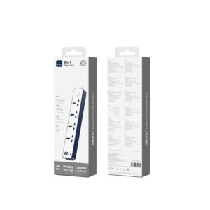 WiWU Wi-S007 PS422 20W GaN 8 in 1 Compact Charging Power Strip Wi-S007