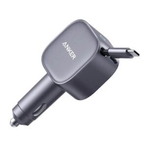 Anker Nano 75W Fast Car Charger With Retractable Cable EU GRAY – A2738HA2