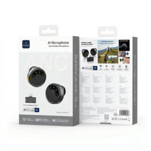 WiWU Wi-WM010 AI Noise-Canceling Magnetic Clip-on Wireless Microphone