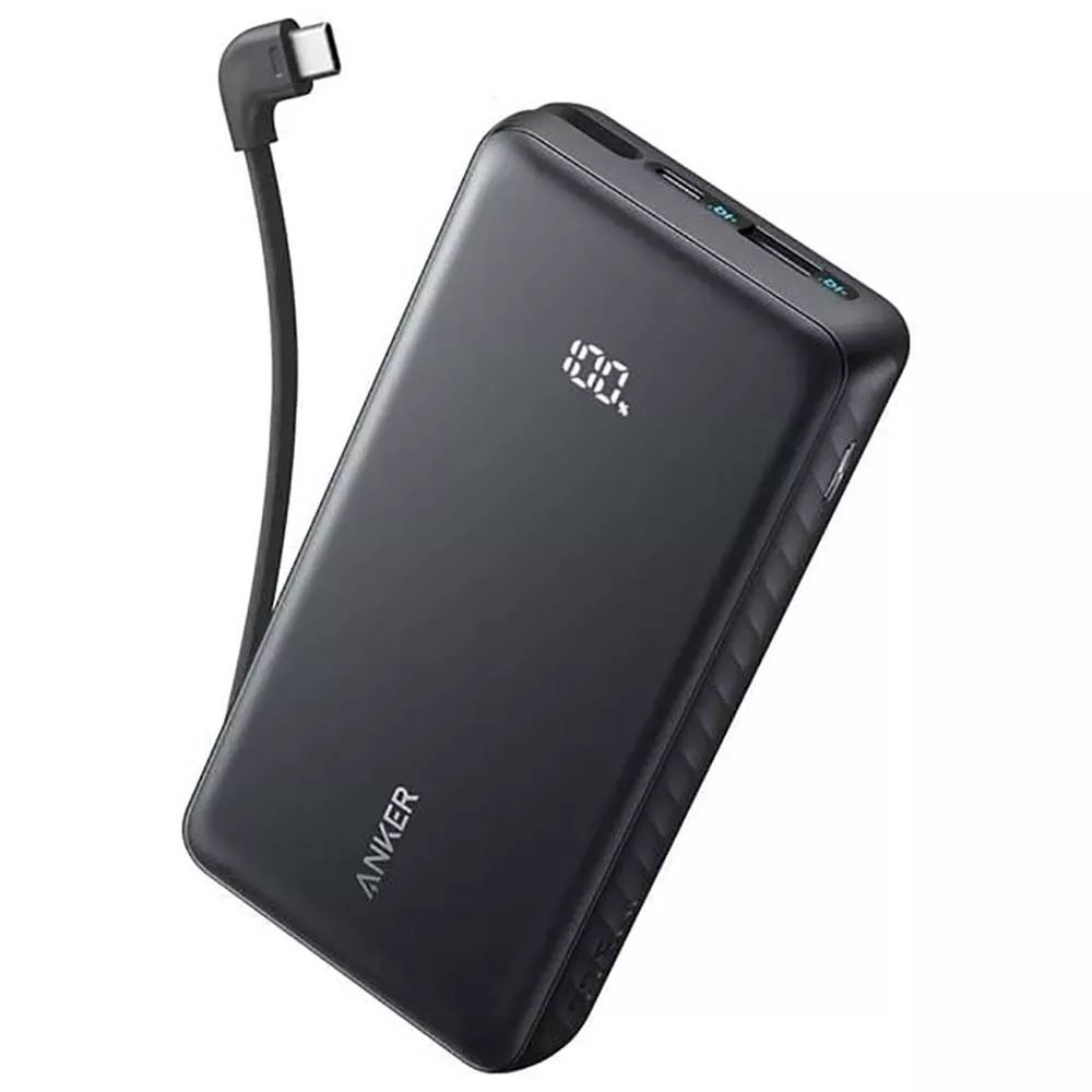 Anker Zolo Power Bank 20000mAh, 22.5 Watts, Built-in USB-C And Lightning Cable A110EH11