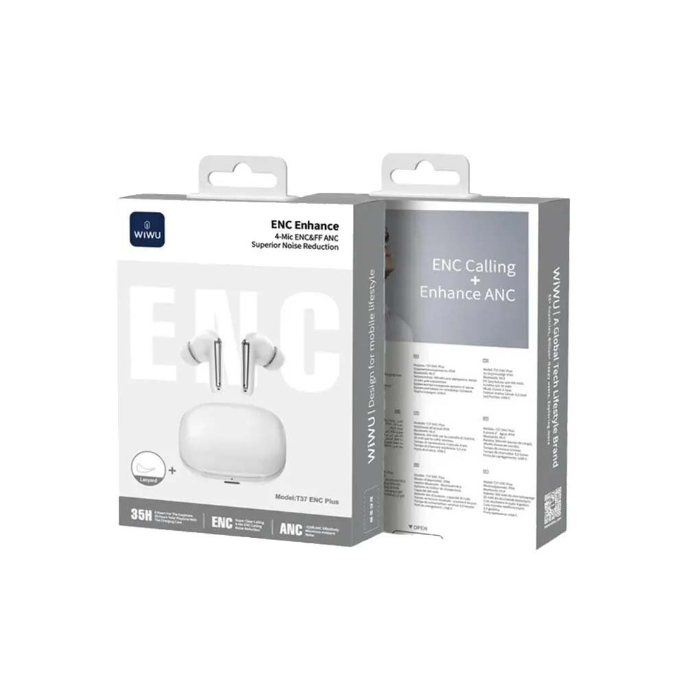 WiWU Bluetooth Noise Cancellation Earbuds – ENC Plus T37 - Image 2